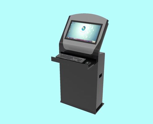 Endüstriyel zemin ayakta dokunmatik ekran bilet toplama için 19 inçlik kendi kendine servis kiosku