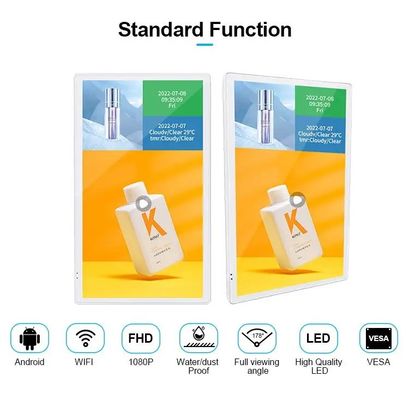 Alüminyum Alaşımı 50W Asansör Reklam Ekranları 1920x1080 çözünürlüğü