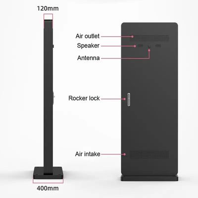 65 Inç LCD Ekran Reklam Dış Oyuncu Yüksek Parlaklık IP65 Koruma Seviyesi