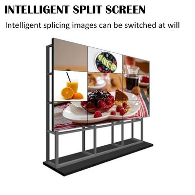 Video Duvar Uygulamaları için 4K Çözünürlüğü ve Dar Kenarlı Ekranlı 55 Inch LCD Splicing Wall