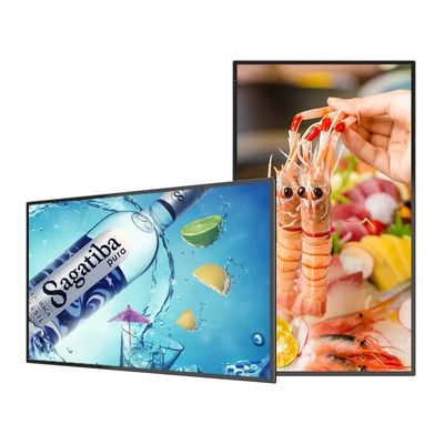 50 Inch Duvar Montajı LCD Reklam Ekranı 4K Çözünürlük Ultra Dar Kenar