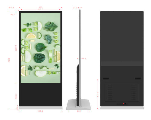 65 İnç Yüksek Parlaklık LCD Reklam Dijital Ekranlı Dokunmatik Ekran Dijital Tabela Ayaklı Kiosk