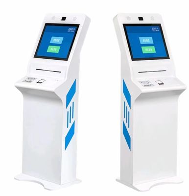 24 inç etkileşimli dokunmatik ekranlı kiosk sistemi makbuz yazıcısı ile kimlik kartı okuyucu