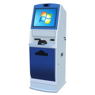 Kimlik Kartı Okuyucu A4 Baskıcısı ile 19 Inch Kendine Hizmet Ekranı Dokunmatik Kiosk Terminal