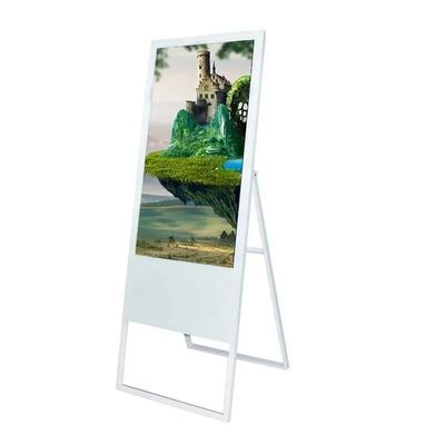 Mağaza taşınabilir zemin duruşlu LCD Reklam oynatıcı 43 Inch Sergi için