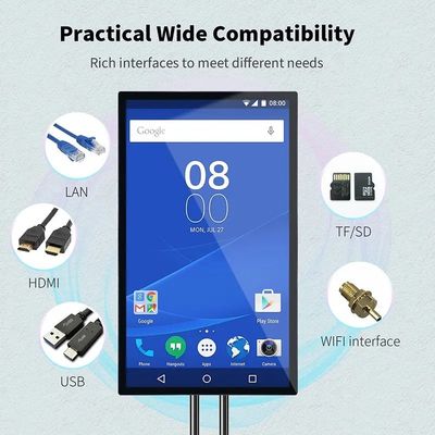 Endüstriyel Kapasitif Dokunmatik Ekran Ekranı LED LCD Ekranı Yüksek Parlaklık 43 Inch