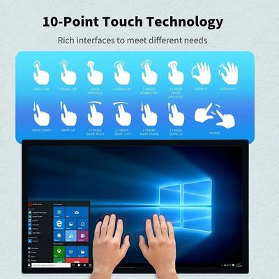 Endüstriyel Kapasitif Dokunmatik Ekran Ekranı LED LCD Ekranı Yüksek Parlaklık 43 Inch