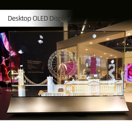 3D 55 Inç Şeffaf OLED Dokunmatik Ekran Masaüstü Dijital İşaret Monitörü Ekranı