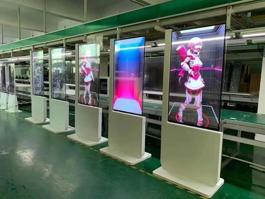 OLED 55 Inch Şeffaf Dokunmatik Ekran Ekranı Yer Standı Hepsi Bir Monitörde