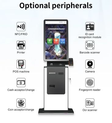 Dokunmatik Ekran Otel Kiosk'ta Kendini Kontrol Et 32 Inç Park Arabası Ödeme Kendine Hizmet Kiosk