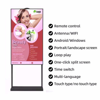 43 inç Yüksek Parlaklık Reklam Ekranı 2000-3000 Nits Parlaklık ve 178° Görme açısı ile serbest ayakta dijital işaretleme için