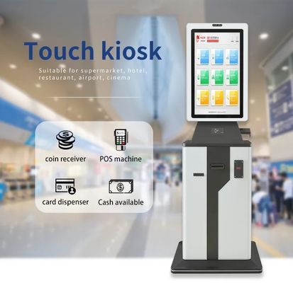 Motorlu Kart dağıtıcısı ve düşük bakım tasarımı ile özelleştirilebilir dokunmatik ekranlı kendi kendine hizmet veren kiosk