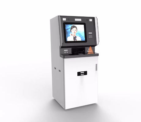 Yüz tanıma kamerası kart dağıtıcısı ve LED ışıkları ile özelleştirilmiş öz kontrol kiosku