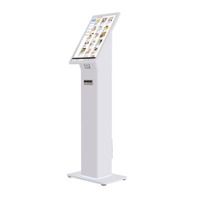 Queuing Kiosk Equipped With QR code ID Card Reader Supporting Customer Check In