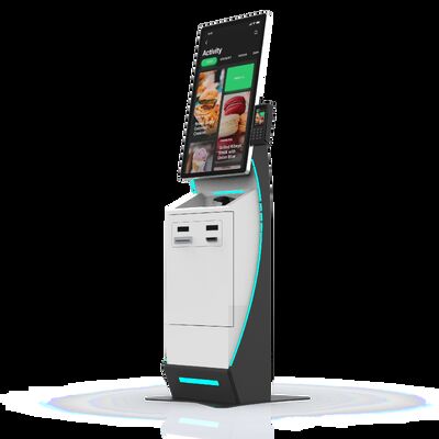 Pasaport Okuyuculu ve Gelişmiş Ziyaretçi Yönetimi İçin Özelleştirilmiş LED Işıklara Sahip Windows 10 İşletim Sistemli Self Check-in Kiosku