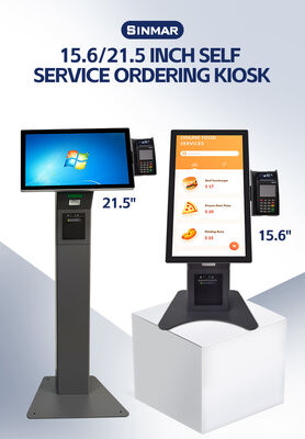 21,5 İnç Çok Dilli Destekli ve Metal Kasalı Temperli Cam Panelli Self-Ordering Kiosk