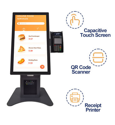 21,5 İnç Çok Dilli Destekli ve Metal Kasalı Temperli Cam Panelli Self-Ordering Kiosk