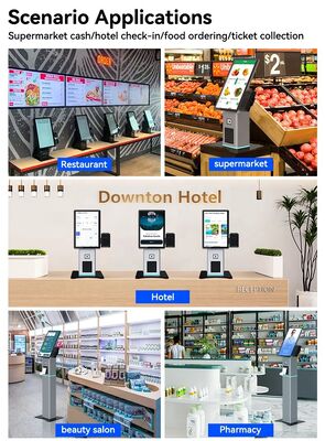 Restoranlar ve Perakende İçin NFC Ödemeli ve Özelleştirilebilir İşletim Sistemli 21.5 İnç Dokunmatik Ekranlı Self-Servis Kiosk
