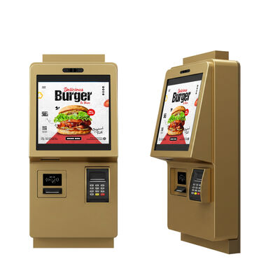 24 Inch Kapasitatif Dokunmatik Ekran 1920X1080 çözünürlüğü ve iç mekan yiyecek siparişleri için duvar üzerine monte edilmiş tasarımlı kendiliğinden sipariş veren kiosk