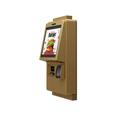 24 Inch Kapasitatif Dokunmatik Ekran 1920X1080 çözünürlüğü ve iç mekan yiyecek siparişleri için duvar üzerine monte edilmiş tasarımlı kendiliğinden sipariş veren kiosk