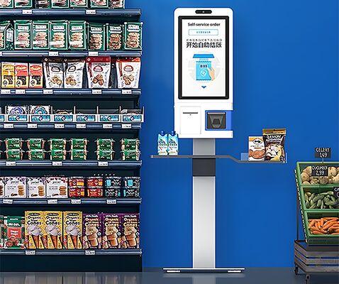 POS Kiosk All-in-one System with Capacitive Touch Screen 80mm Thermal Printer and NFC Card Reader for Self-service Checkout