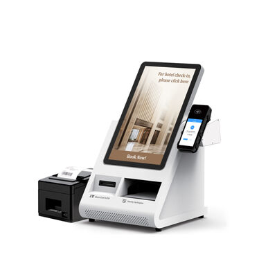 Oteller için pasaport tarayıcısı ve kart dağıtıcısı olan Android POS Self Check-in Kiosk