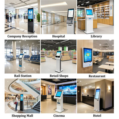 Oteller için pasaport tarayıcısı ve kart dağıtıcısı olan Android POS Self Check-in Kiosk