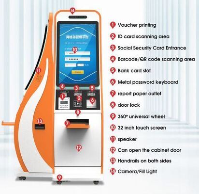 21.5/32 Inch Touch Monitor Android/Windows işletim sistemi ve WiFi/Ethernet/Bluetooth/3G/4G bağlantısı ile Self Checkin Kiosk