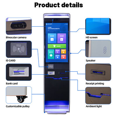 1920X1080 çözünürlüklü kapasitif dokunmatik 10 noktalık ekran ve Intel Core I5 işlemcisi ile Self Checkin Kiosk