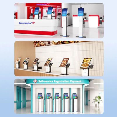 21.5" Dokunmatik Ekranlı Kendi Kendine Sipariş Kiosku, Hızlı Yemek Restoranları İçin 10 Noktalı Kapasitif Dokunmatik ve 1920x1080 Çözünürlüklü