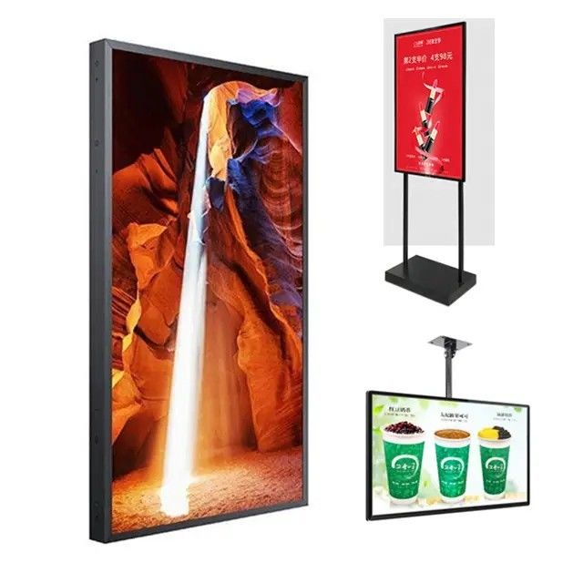 55 Inch 16:9 Yüksek Parlaklık Reklam Ekranı Video Oyuncusu 2000cd/m2 ile LCD Ekran Mağaza Vitrisi için Parlaklık