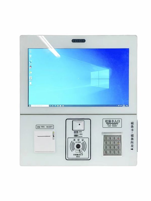 21.5 İnç Kapasitif Dokunmatik Ekranlı Self Servis Kiosk, Hastane Kayıt ve Ödeme İçin QR Kod Okuyuculu