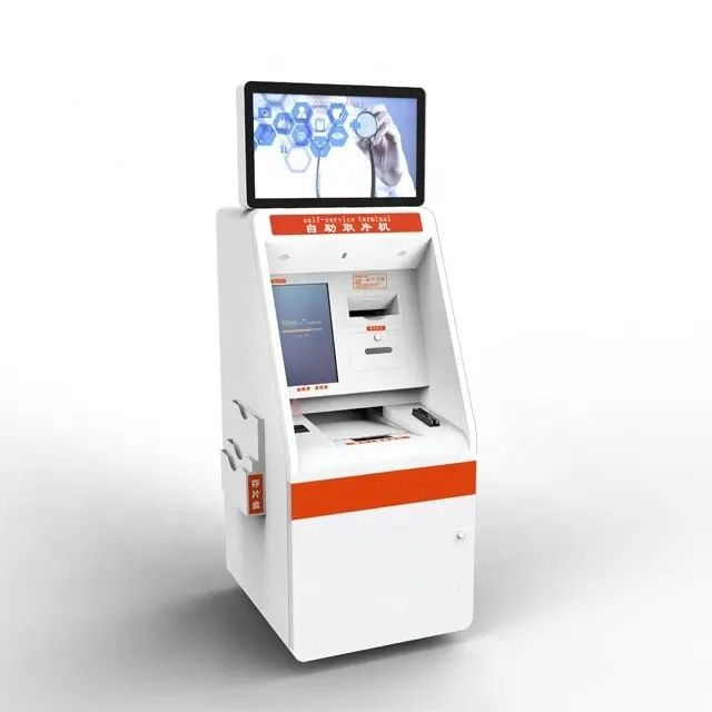 Sağlık ve hastalar için çift ekranlı hastane kiosku 22 inç.