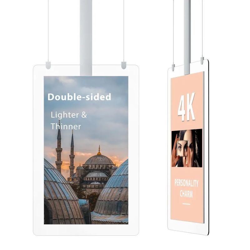 55 İnç Çift Ekran Yüksek Parlaklıkta Reklam Ekranı LCD Oynatıcı, 1500 Nit Parlaklık